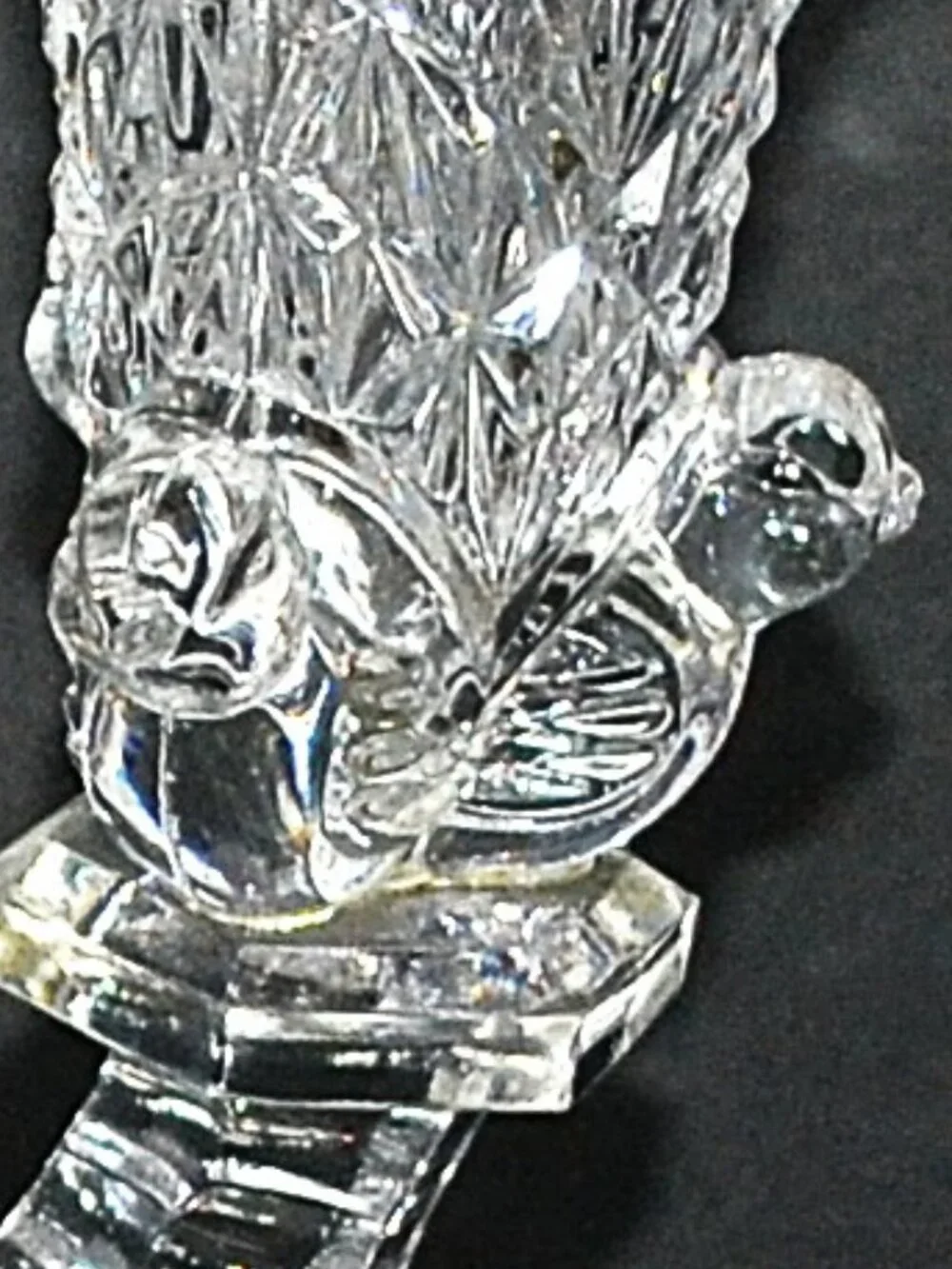 Hofbauer Byrdes Ruby Flash Crystal 3 Arm Candelabrum Cut‑to‑Clear Birds